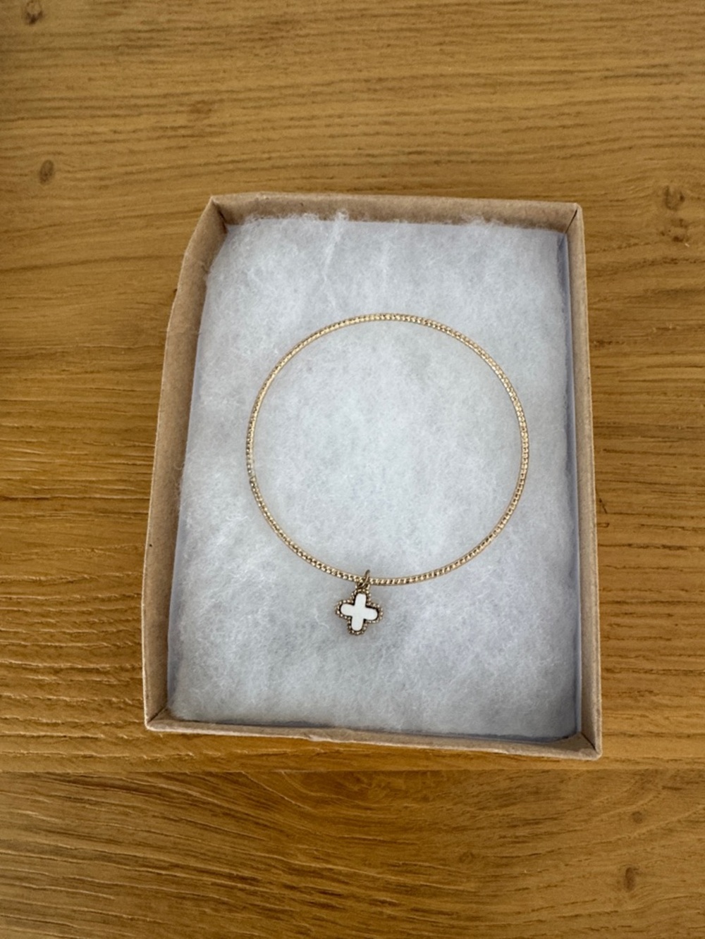 Nordstrom Gold Chain Bracelet with White Clover Charm